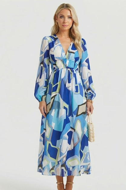 Lila | Floral Print V Neck Maxi Dress