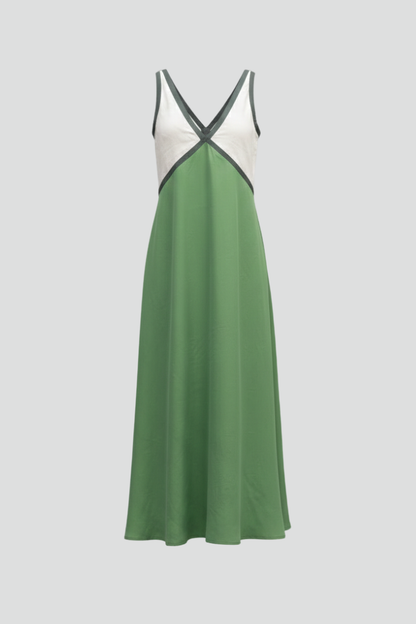 Lena | Elegant V Neck Sleeveless Maxi Dress