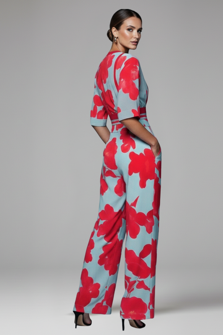 Lila | Elegant V-Neck Maxi Dress with Sleeves