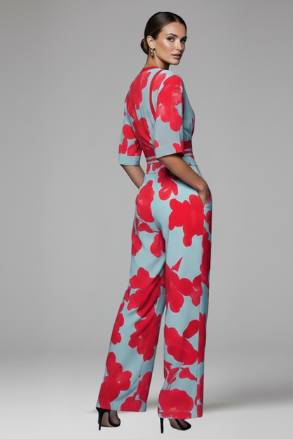 Lila | Elegant V-Neck Maxi Dress with Sleeves