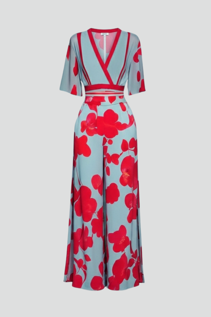 Lila | Elegant V-Neck Maxi Dress with Sleeves