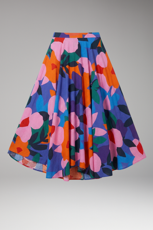 Lila | Graphic Print Maxi Skirt with Elastic Waist
