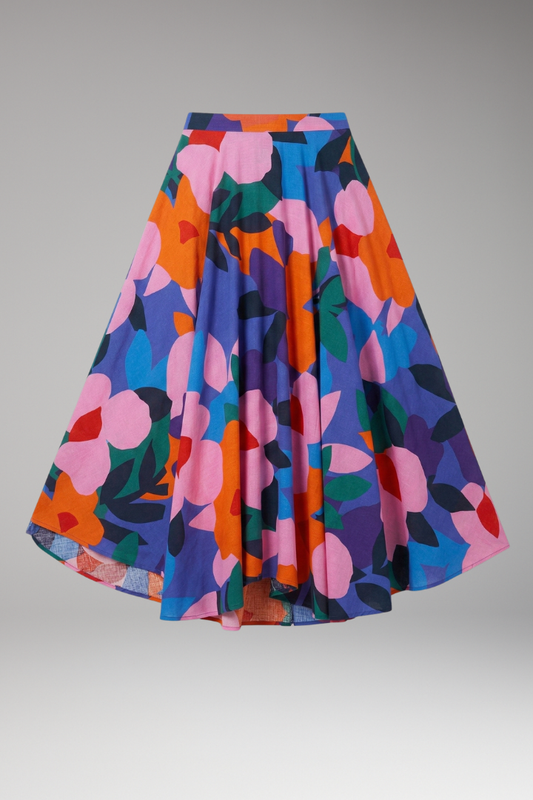 Lila | Graphic Print Maxi Skirt with Elastic Waist