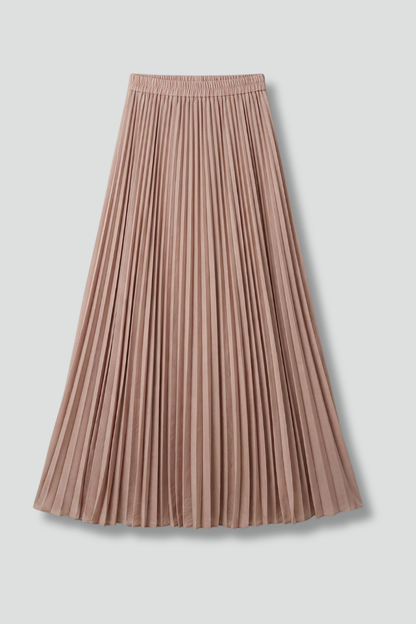 Lila | Pleated Maxi Skirt with Elastic Waist