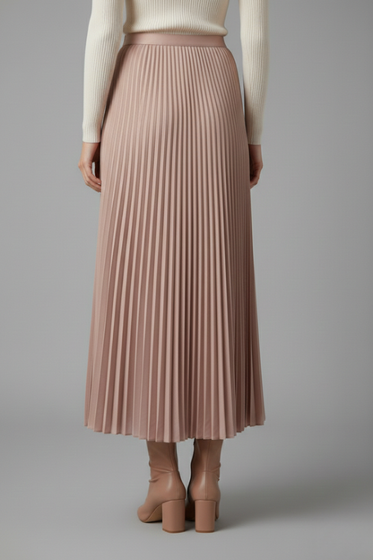 Lila | Pleated Maxi Skirt with Elastic Waist