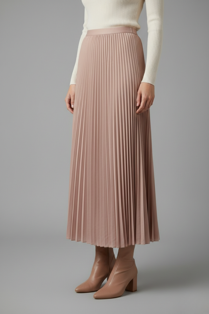 Lila | Pleated Maxi Skirt with Elastic Waist