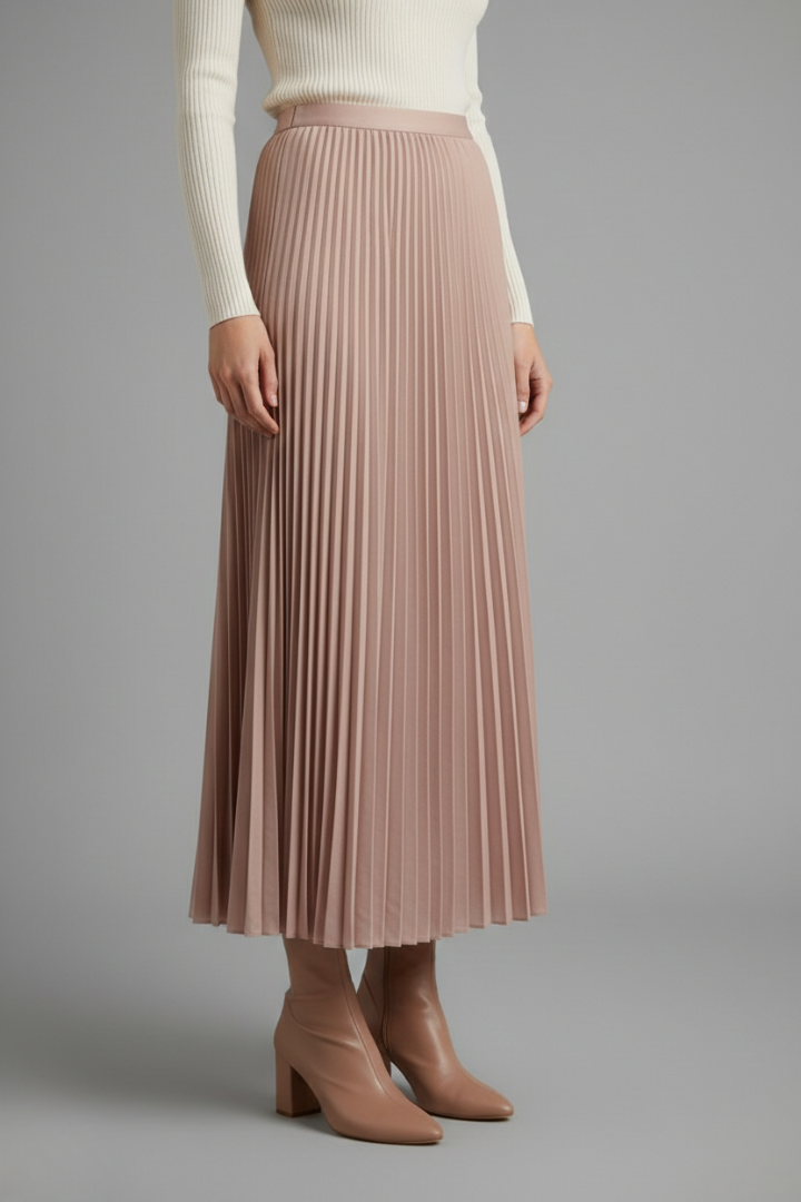 Lila | Pleated Maxi Skirt with Elastic Waist