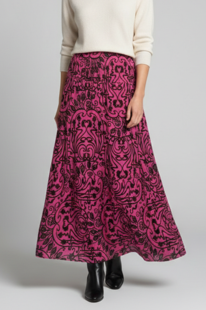 Lila | Printed Maxi Skirt with Elastic Waist