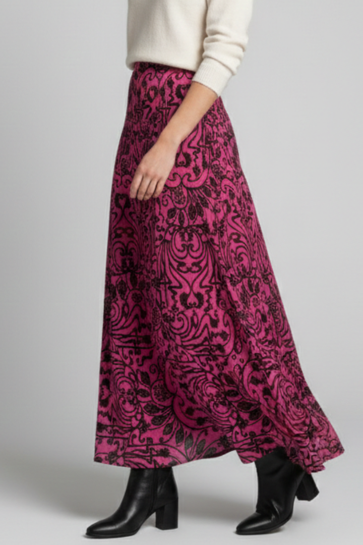 Lila | Printed Maxi Skirt with Elastic Waist