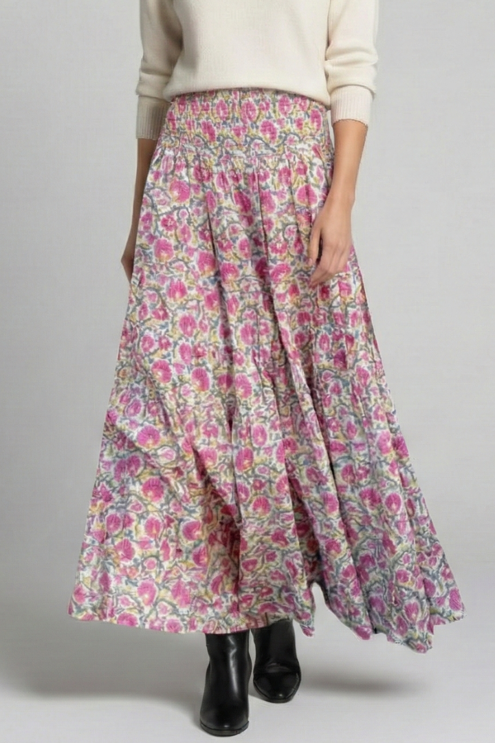 Lila | Printed Maxi Skirt with Elastic Waist