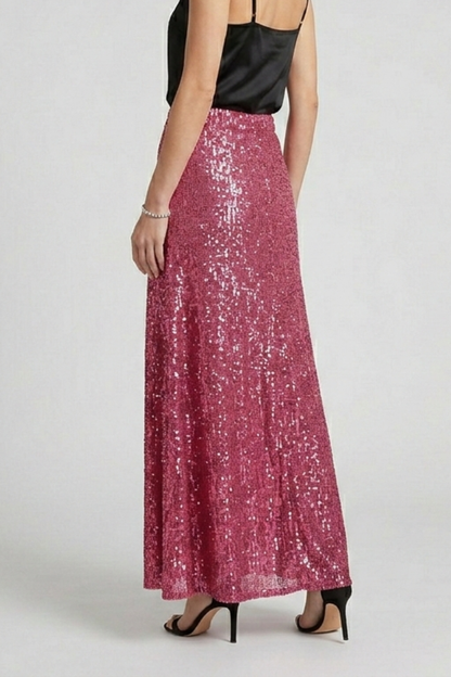 Luna | Sequin Maxi Skirt with Elastic Waist