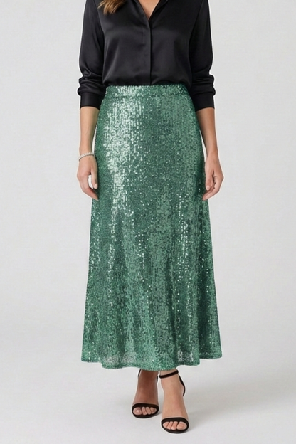 Luna | Sequin Maxi Skirt with Elastic Waist