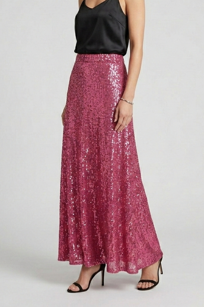 Luna | Sequin Maxi Skirt with Elastic Waist