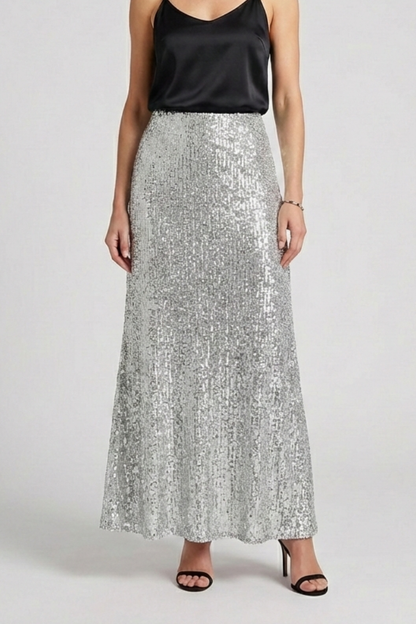 Luna | Sequin Maxi Skirt with Elastic Waist