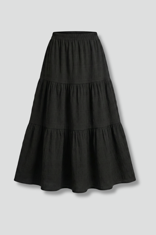 Elena | Tiered Maxi Skirt with Elastic Waist