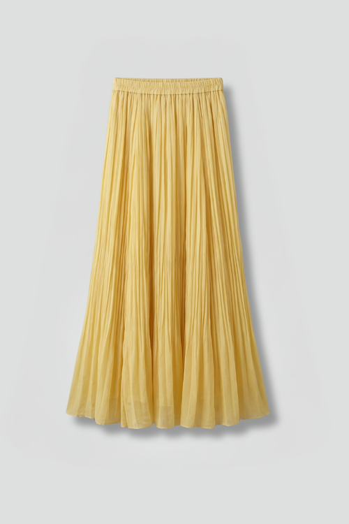 Isla | Pleated Maxi Skirt with Elastic Waistband