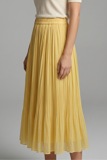 Isla | Pleated Maxi Skirt with Elastic Waistband