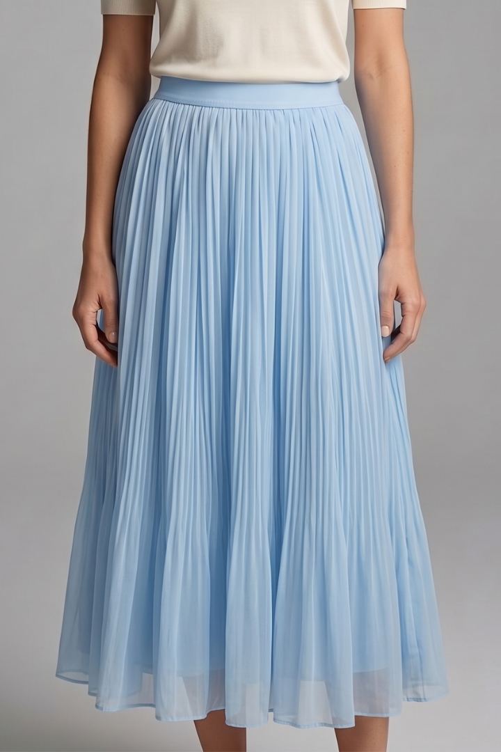 Isla | Pleated Maxi Skirt with Elastic Waistband