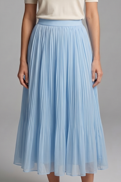 Isla | Pleated Maxi Skirt with Elastic Waistband