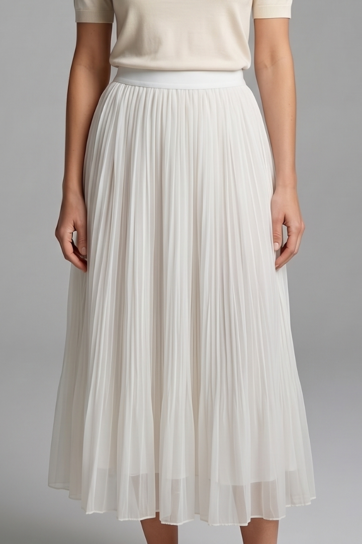 Isla | Pleated Maxi Skirt with Elastic Waistband