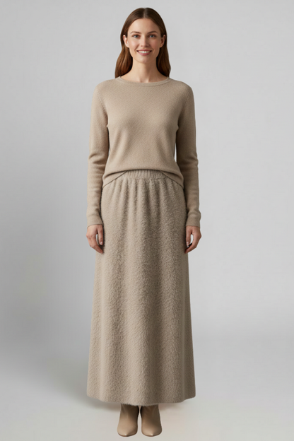 Lila | Textured Maxi Skirt with Elastic Waistband