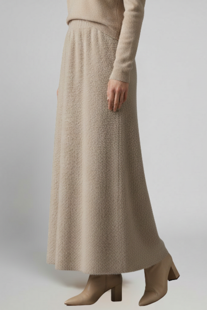 Lila | Textured Maxi Skirt with Elastic Waistband