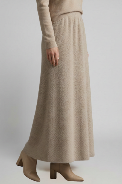 Lila | Textured Maxi Skirt with Elastic Waistband