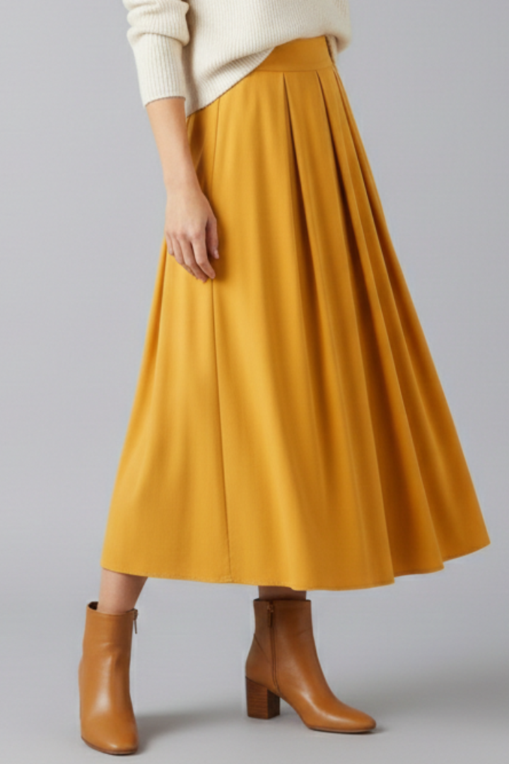 Lila | High-Waisted Pleated Maxi Skirt