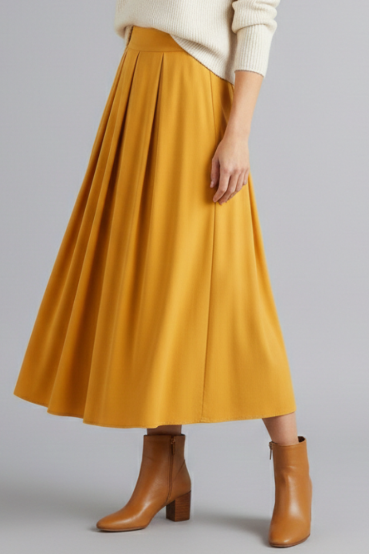 Lila | High-Waisted Pleated Maxi Skirt