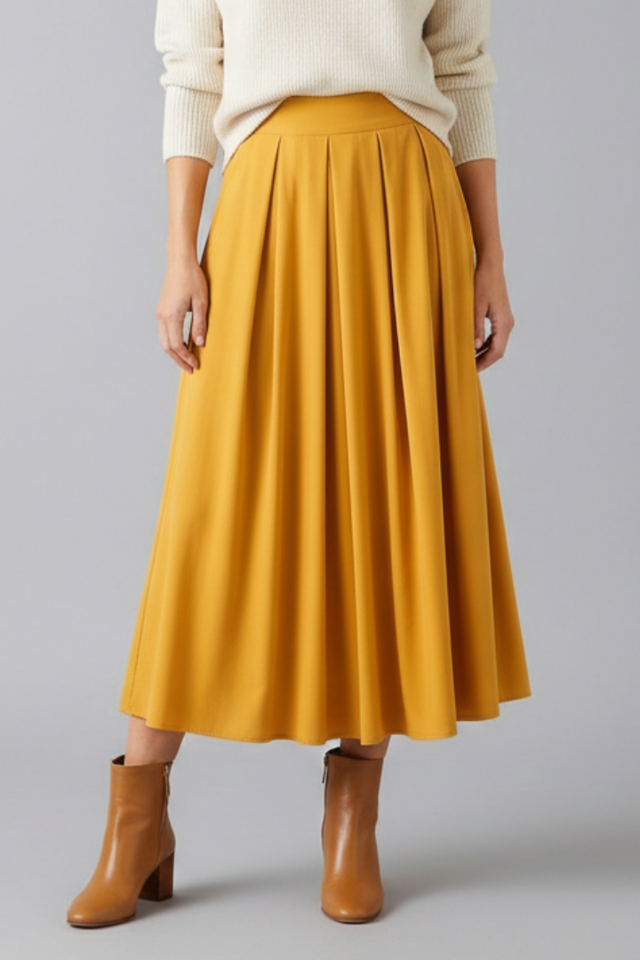 Lila | High-Waisted Pleated Maxi Skirt
