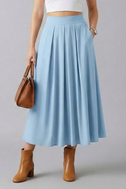 Lila | High-Waisted Pleated Maxi Skirt