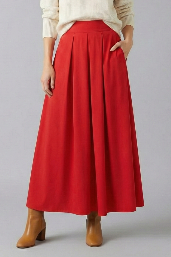 Lila | High-Waisted Pleated Maxi Skirt