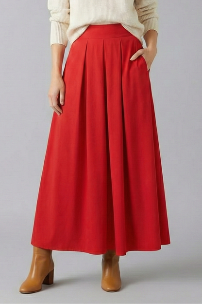 Lila | High-Waisted Pleated Maxi Skirt