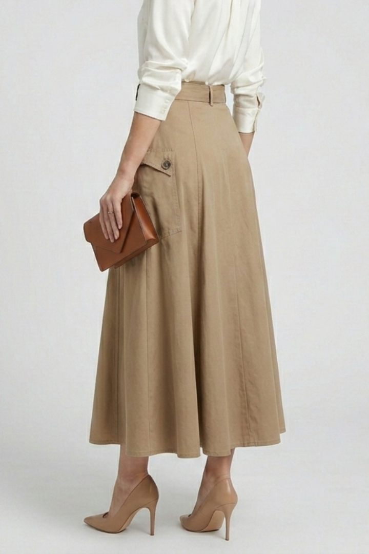 Lila | Chic Maxi Skirt with Side Pockets and High Slit