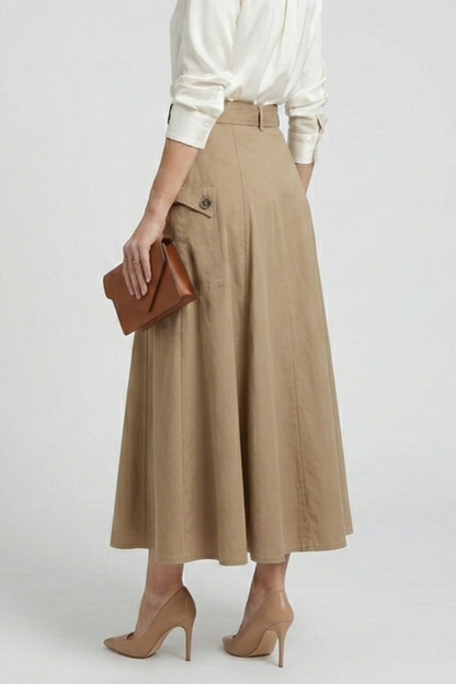 Lila | Chic Maxi Skirt with Side Pockets and High Slit