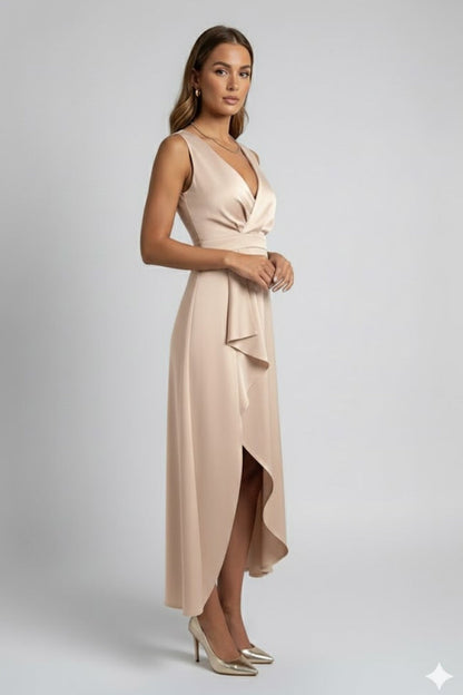Lena | V Neckline Maxi Wrap Dress