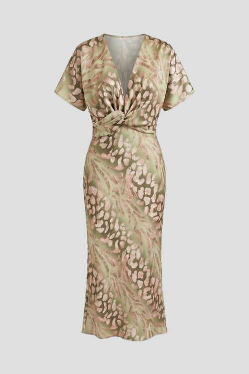 Lila | Pleated Midi Dress with Floral Print
