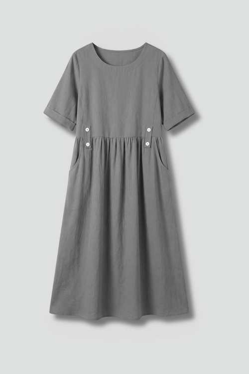Lila | Effortless Midi Dress with Round Neckline