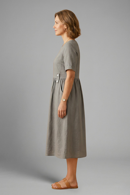 Lila | Effortless Midi Dress with Round Neckline