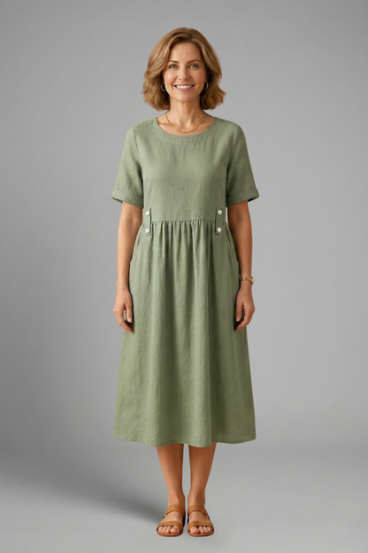 Lila | Effortless Midi Dress with Round Neckline