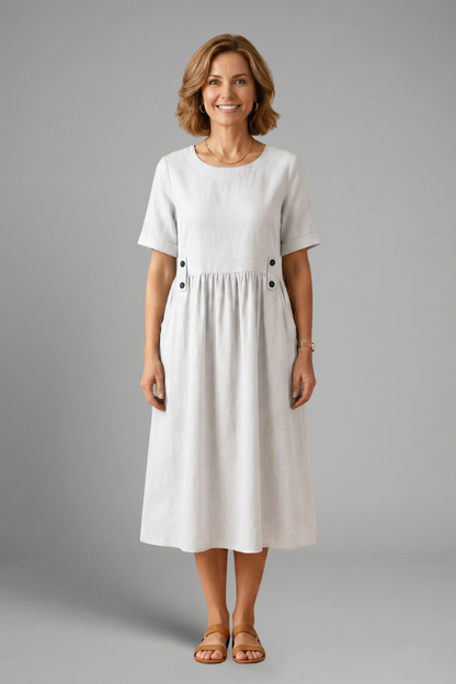 Lila | Effortless Midi Dress with Round Neckline