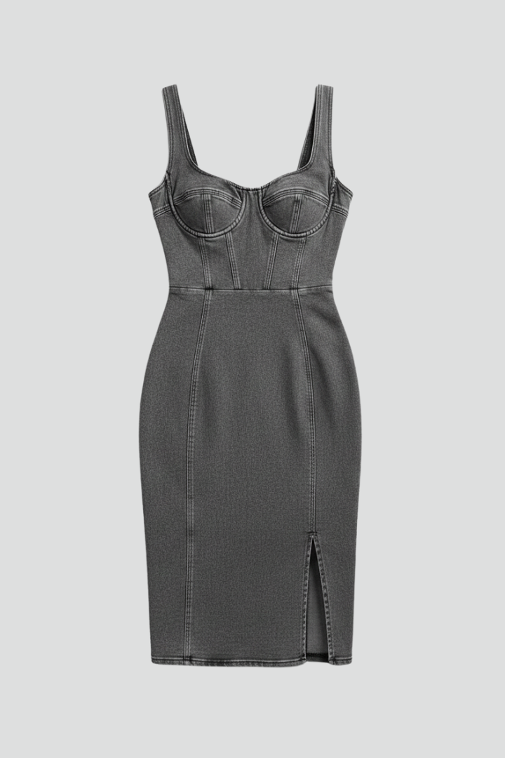 Lila | Elegant Sleeveless Midi Dress with Round Neckline