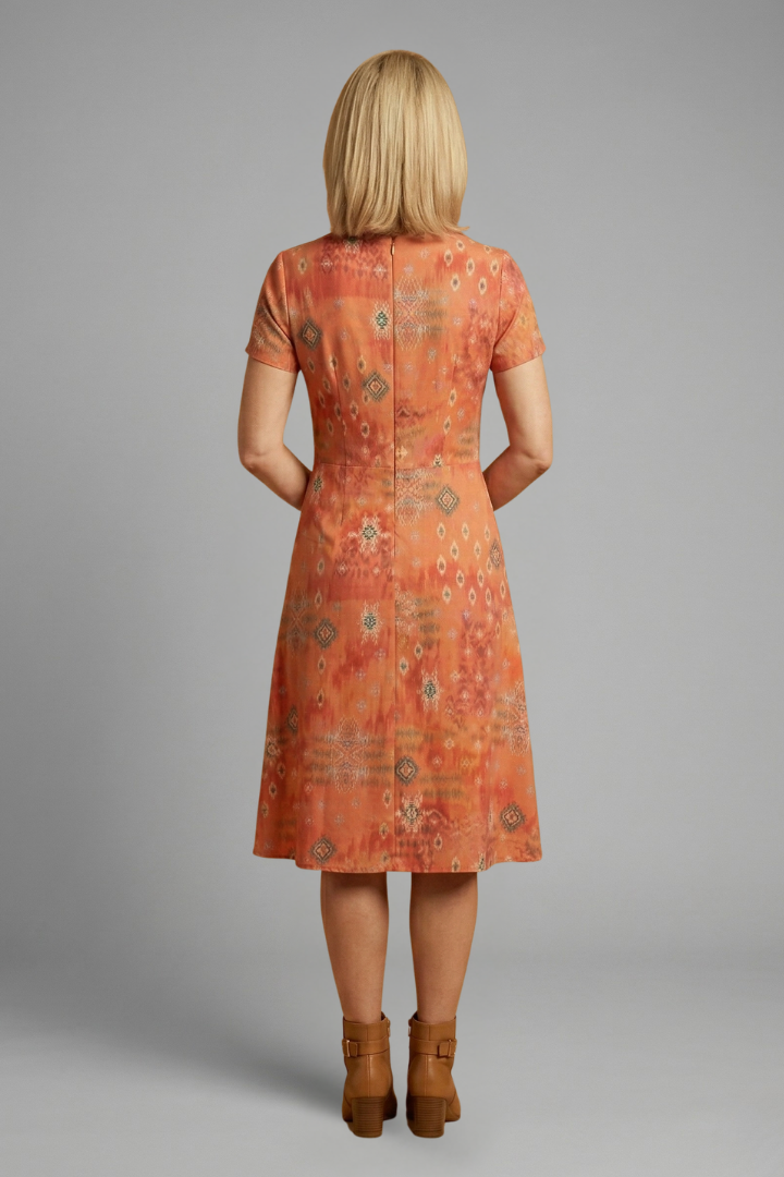 Lila | Printed Midi Dress with Short Sleeves
