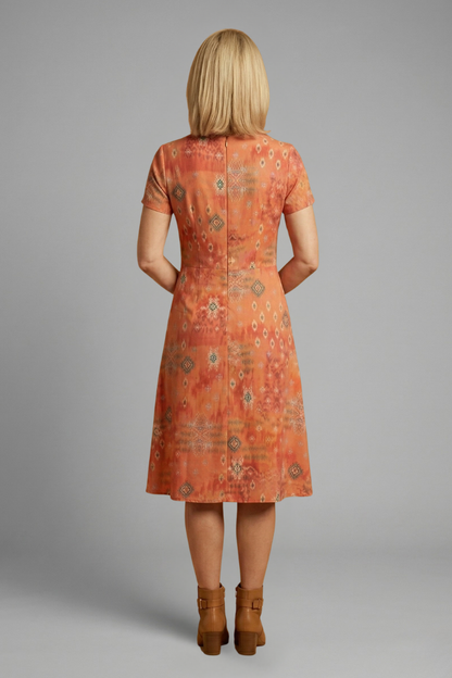 Lila | Printed Midi Dress with Short Sleeves