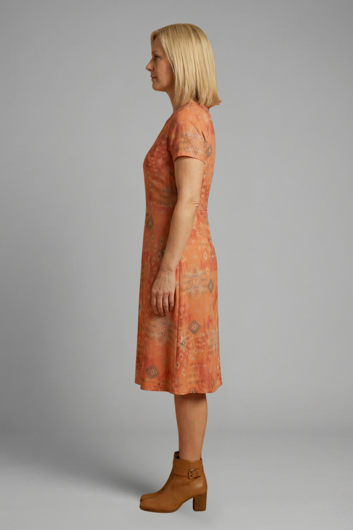 Lila | Printed Midi Dress with Short Sleeves