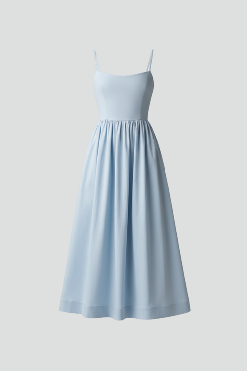 Lena | Elegant Midi Dress with Spaghetti Straps