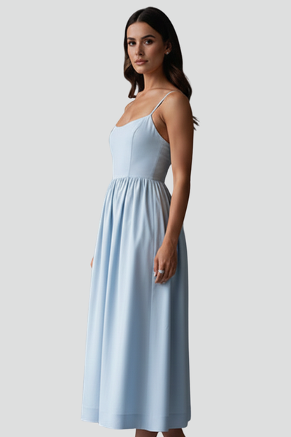 Lena | Elegant Midi Dress with Spaghetti Straps