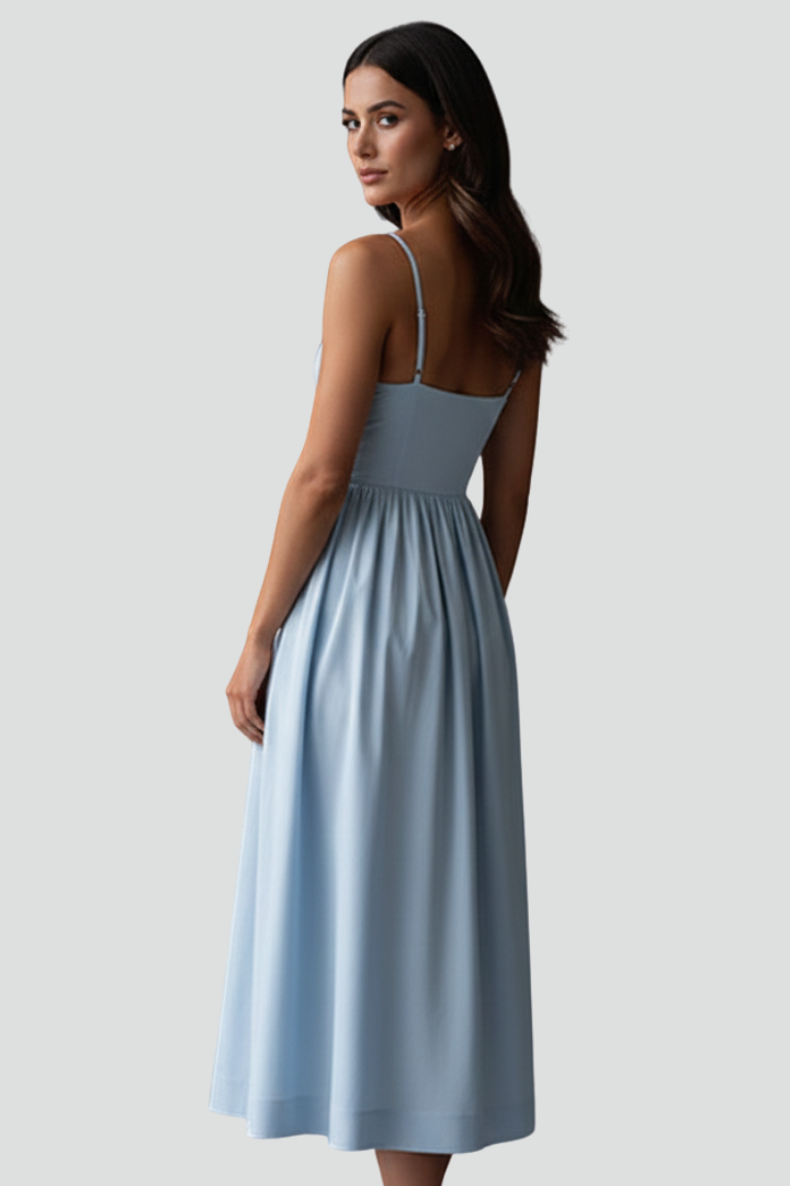 Lena | Elegant Midi Dress with Spaghetti Straps