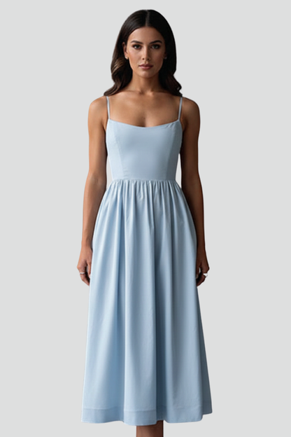 Lena | Elegant Midi Dress with Spaghetti Straps