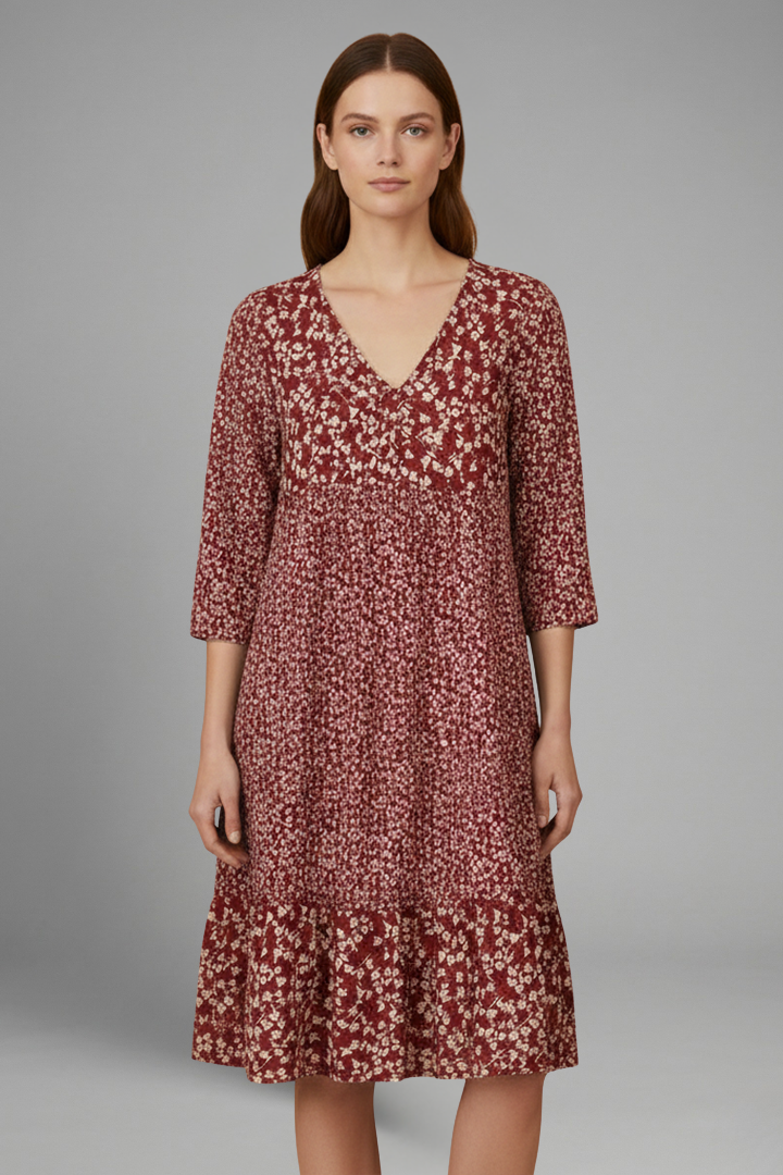 Lena | Structured Midi Dress with Plain Surface